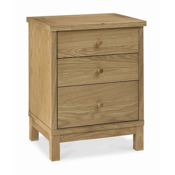 Atlanta oak bedside cabinet 3 drawer by Bentley Designs