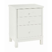 Atlanta white 3 drawer bedside cabinet. Only 223