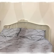 French inspired grey rattan headboard From 319