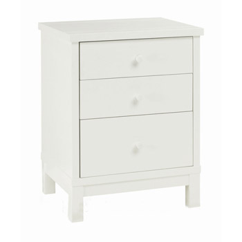 Atlanta white bedside cabinet 3 drawer by Bentley Designs
