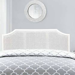 Hale white rattan bed headboard. 