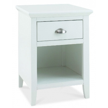 Hampstead white 1 drawer cabinet by Bentley Designs.