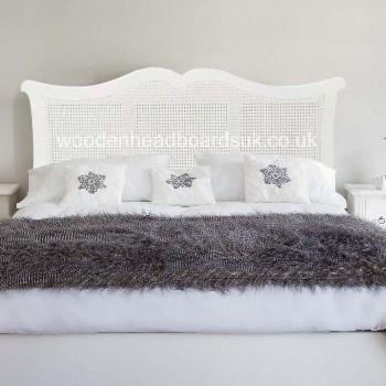 Pembridge White Rattan Headboard. 