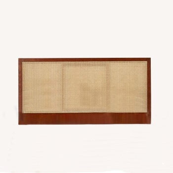 Rectangular rattan bed headboard. 