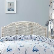 Keswick White Rattan Headboard. From 339